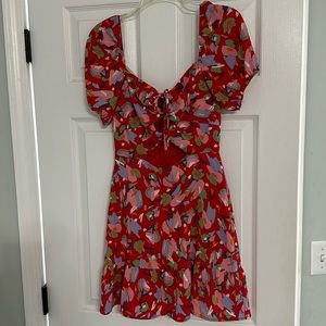 Red abstract dress